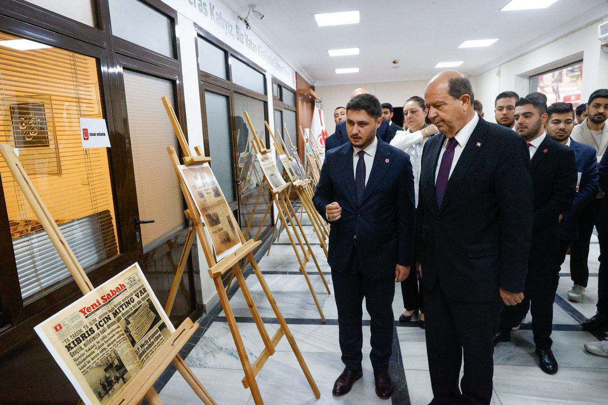 mttborgtr's tweet photo. Kuzey Kıbrıs Türk Cumhuriyeti (KKTC) Cumhurbaşkanı Sn. Ersin TATAR, “MTTB’nin Kıbrıs Davası” isimli sergimizi ziyaret ettiler.

#MTTBŞAHLANIŞTIR https://t.co/rUcf6OexNf