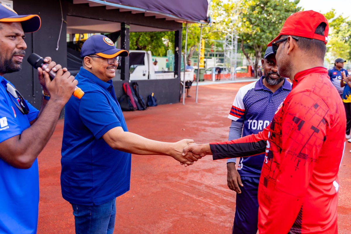 LMudalige's tweet photo. 🏏*Sri Lanka High Commission Cup 2024 Concludes with Grand Success*

Malé, Maldives – October 25, 2024:

*The Sri Lanka High Commission Cup 2024*, organized by the Sri Lanka Friendship Forum of Maldives, affiliated with the Sri Lanka High Commission in the Maldives, concluded on a high note, bringing together 16 talented Sri Lankan teams for an exciting day of cricket, camaraderie, and community spirit.

This much-anticipated tournament was about more than just cricket. It united the Sri Lankan community in the Maldives and fostered friendships while celebrating the shared love for the sport. Players gave their best on the field, with thrilling matches leading to an unforgettable final.

The tournament saw lively participation from players and enthusiastic support from the community. At the awards ceremony, Ranga Goonawardena, High Commissioner of Sri Lanka to the Maldives and Chairman of the Friendship Forum, along with Dr. Mohamed Faizeen, President of the Sri Lanka Friendship Forum, presented trophies and prizes to the champions and runners-up, recognizing their exceptional performances.

“I am incredibly proud of what we achieved through this tournament. It was heartening to see such passionate participation from our community, and I look forward to organizing many more events like this in the future,” said High Commissioner Ranga Goonawardena during the award presentation.

The event also offered a vibrant atmosphere with activities for families, food stalls, and music, creating a festive day for everyone in attendance.

This successful tournament marks just the beginning of more such initiatives by the Sri Lanka Friendship Forum to bring the community together through sports and cultural activities.

#SriLankaHighCommissionCup2024 #CricketInMaldives #CommunitySpirit #UnityThroughSports #SriLanka #Maldives #HighCommissioner #RangaGoonawardena #Ranga