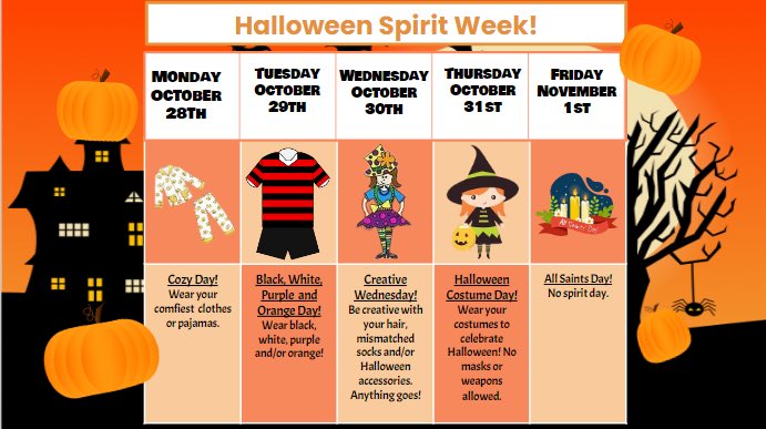 Holy Family Stars, next week we kick off our Halloween Spirit! Looking forward to seeing your school spirit! 🎃 👻 #halloween2024 #studentcouncilfun <a href="/HOFAM_DPCDSB/">Holy Family DPCDSB</a>