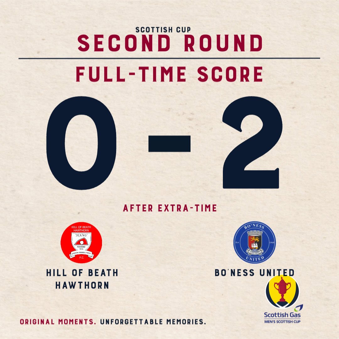 BonessUnited_FC's tweet photo. Hill of Beath 0-2 Bo'ness United!

Two extra time goals from Lucas Stenhouse earn us a place in round three 💙

MON THE BU! https://t.co/82nHNbEKj7