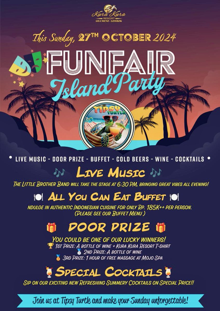 Kura2_GiliMeno's tweet image. Tomorrow night!!! #event #island #islandparty #gilimeno #beach #vacation #resort #hotel #LIVE #event #EVENT #livemusic #wonderful #indonesia #lombok