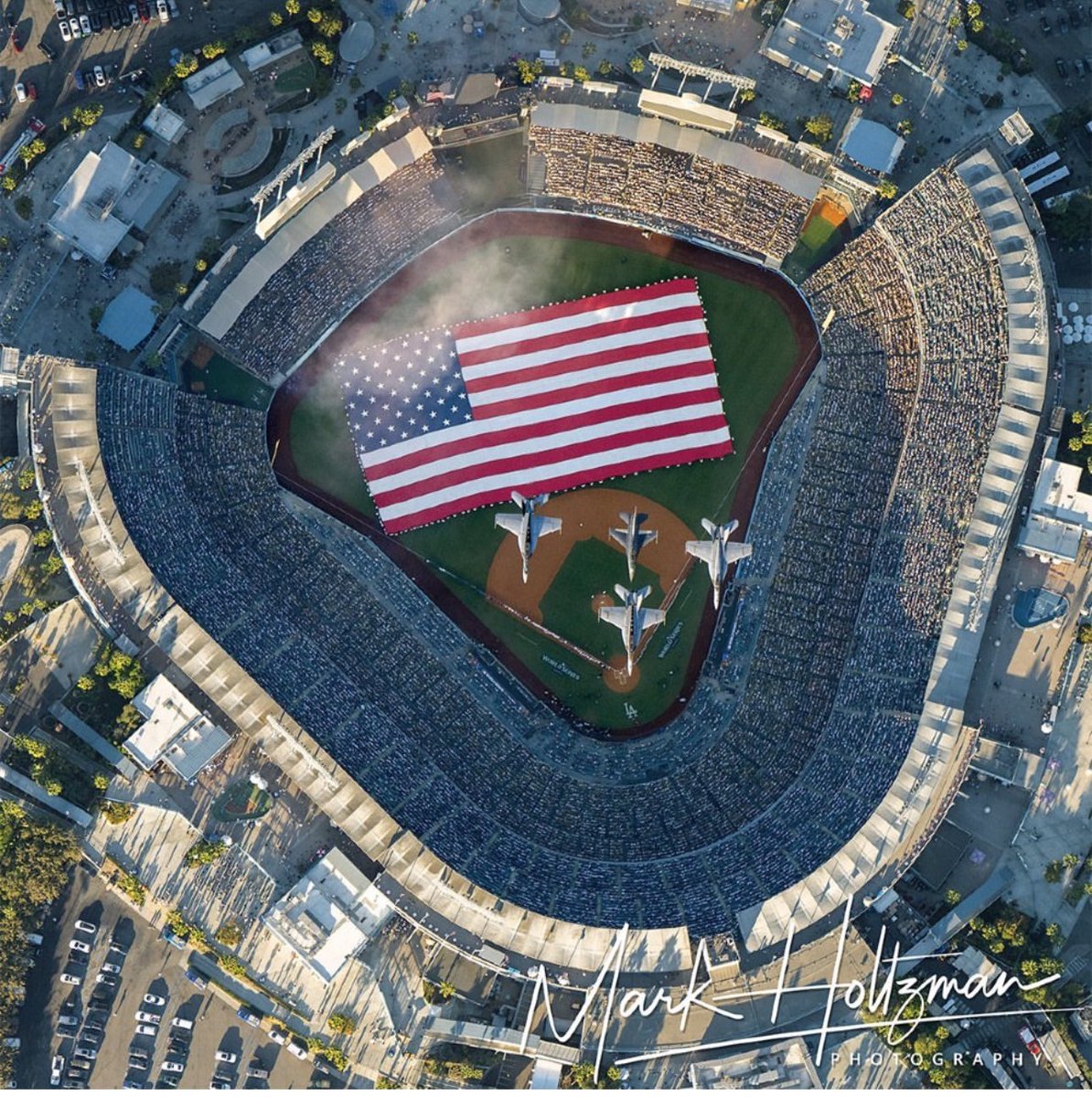 Darren Rovell (@darrenrovell) on Twitter photo Unreal National Anthem shot from last night's Game 1 of the World Series at Dodger Stadium by <a href="/westcoastaerial/">Mark Holtzman</a>. Unreal National Anthem shot from last night's Game 1 of the World Series at Dodger Stadium by <a href="/westcoastaerial/">Mark Holtzman</a>.