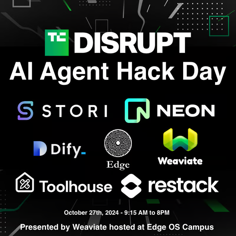 We're thrilled to host the <a href="/TechCrunch/">TechCrunch</a> Disrupt AI Agent Hack Day as an official #Disrupt2024 side event! 

A day of epic hacking innovation, fun competition, and groundbreaking ideas is happening tomorrow and we’re pulling together an incredible day with innovative companies