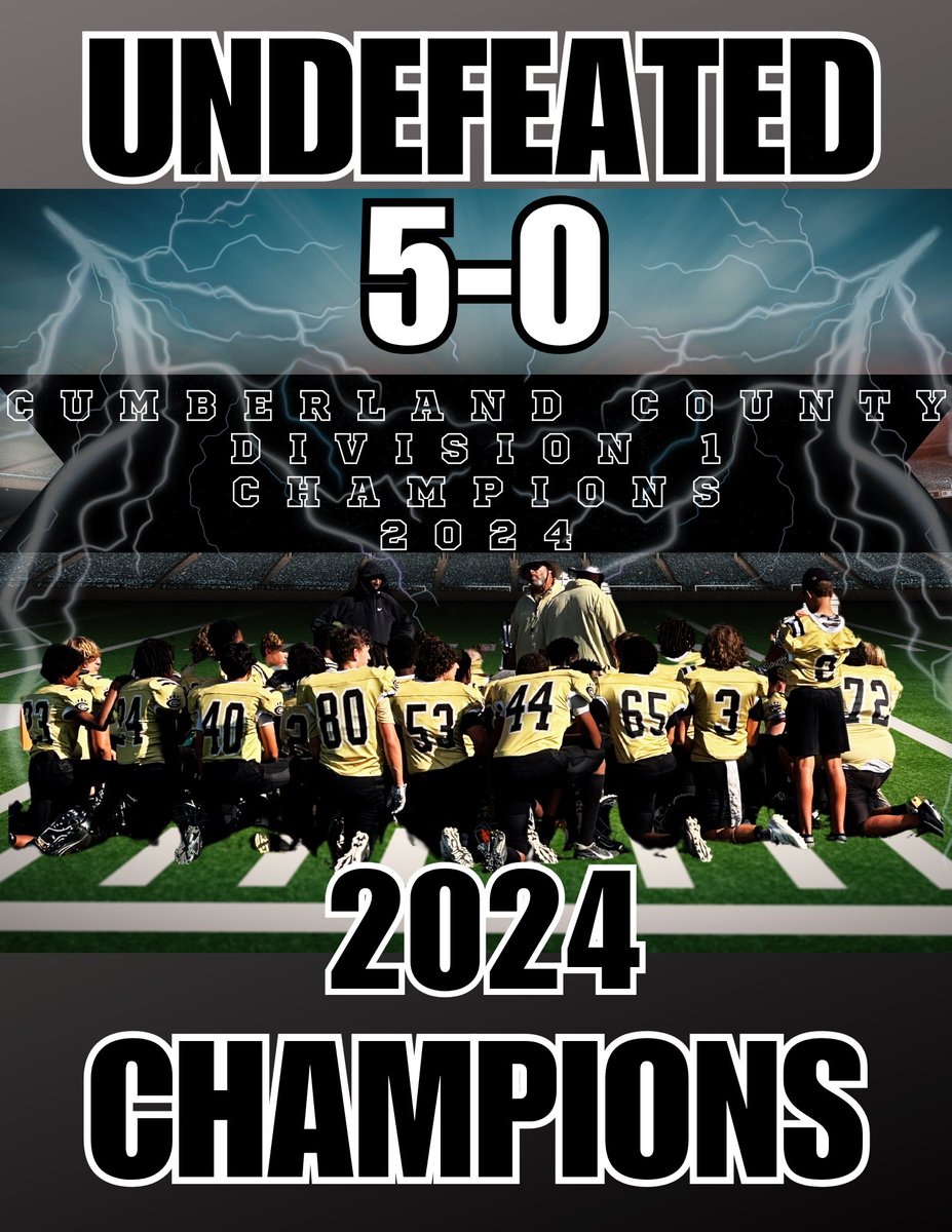gcmstrackteam's tweet photo. Congratulations to the Gray's Creek Bruins Football team for their victory over John Griffin Middle School. The team went Undefeated this season making them the Cumberland County Division 1 Champions. This is the field football Championship for GCMS https://t.co/RbsI9LI0qS