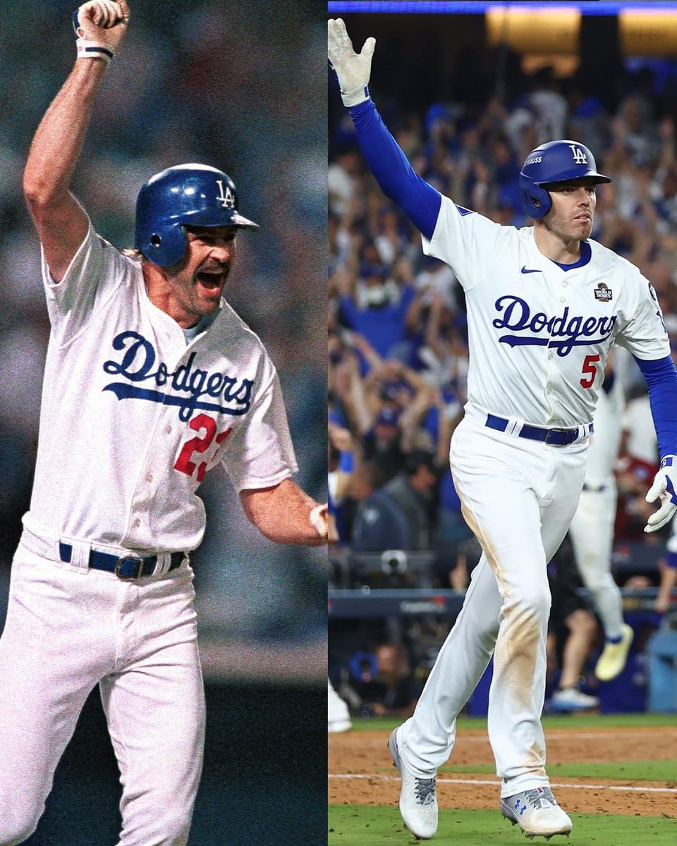 sinclairss's tweet photo. During two Octobers, 36 years apart, in the wee small hours in the east, two grizzled left-handed Dodger hitters hobbled by injury slugged post-season game-winning walkoff home runs into the right field bleachers at Chavez Ravine. #Dodgers https://t.co/1mqipYxOHE