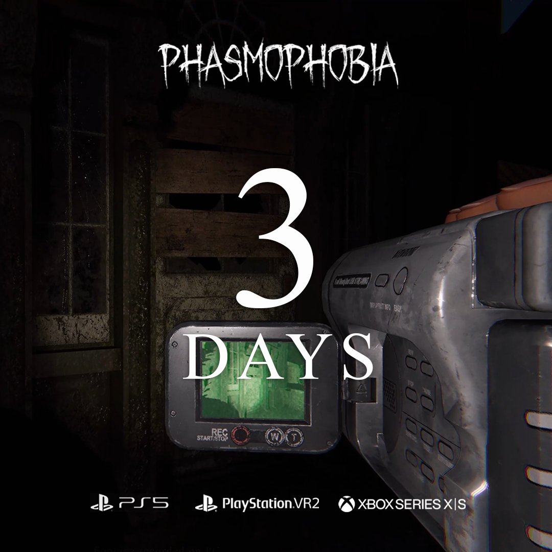 PlayPhasmo's tweet image. 3 days remain.

Wishlist #Phasmophobia for PS5, PS VR2 &amp;amp; Xbox Series X/S now.

💙 PlayStation: store.playstation.com/en-us/concept/…
💚 Xbox: xbox.com/en-US/games/st…