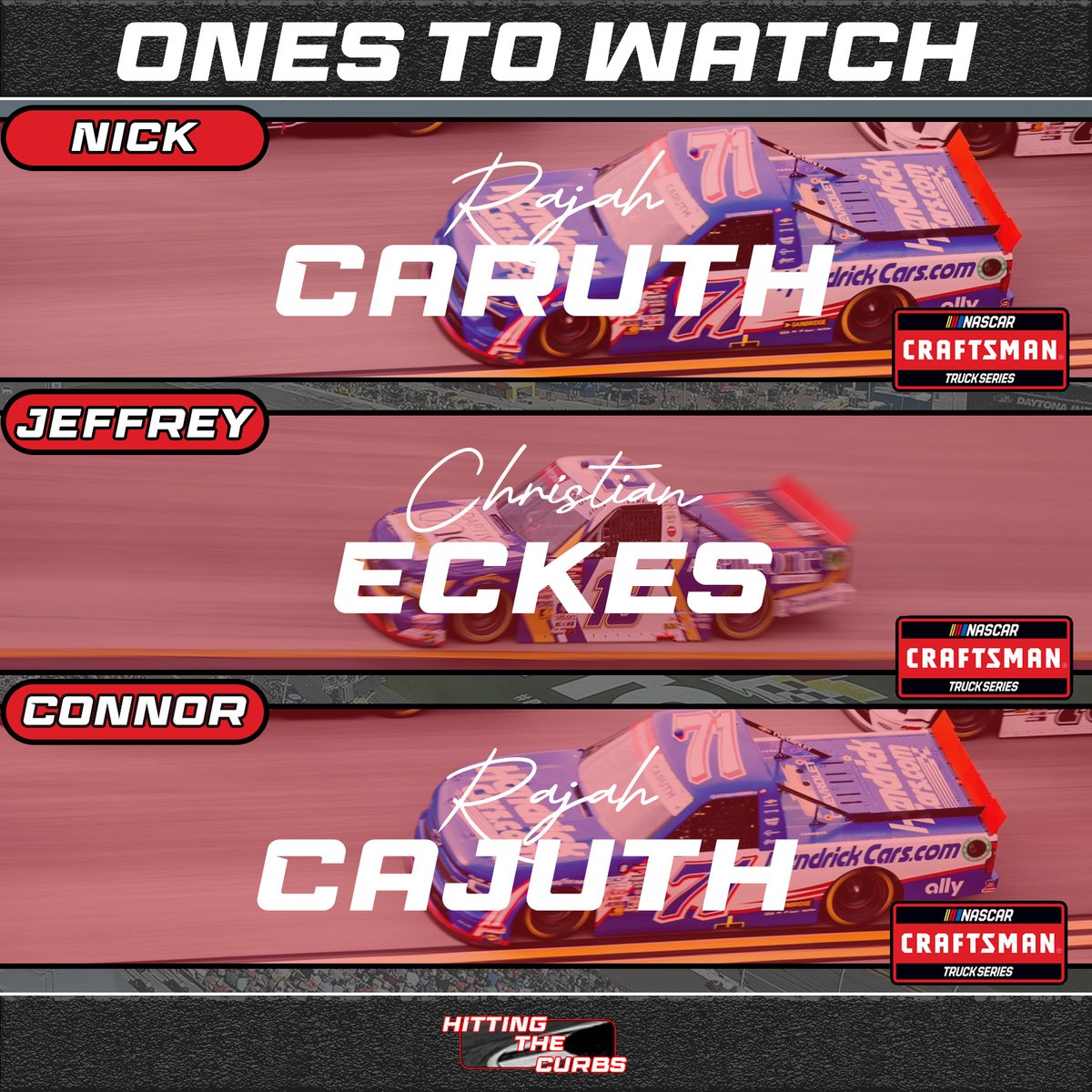 Here is our ONES TO WATCH for the Baptist Health 200. How do you think we will do?

Do you agree or disagree with our picks?

#NASCAR | #nascarplayoffs