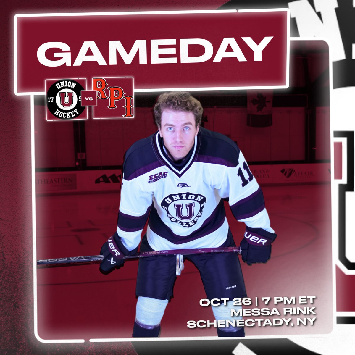 Unionmhockey's tweet photo. Back again for more! We host RPI tonight at 7:00 p.m. https://t.co/jJQx3TG5FW