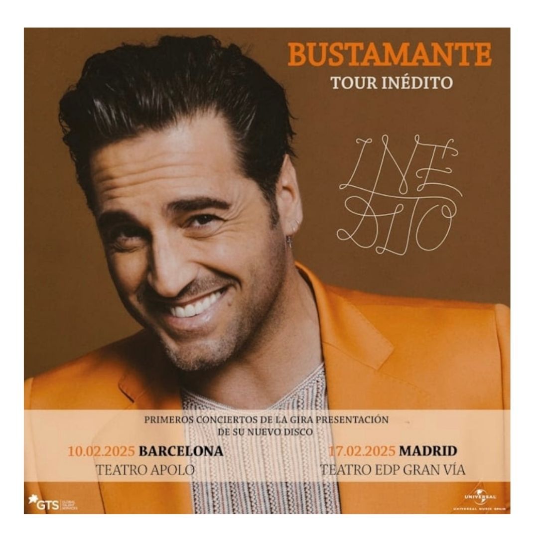 ✨️♥️ NOVEDADES  ♥️✨️
🔴 CONCIERTOS 🔴

El nuevo disco de <a href="/David_Busta/">Bustamante</a>  “INÉDITO” llega con la noticia de dos nuevos conciertos para el 2025:
📍10 de febrero en Barcelona (Teatro Apolo) 
📍17 de febrero en Madrid (Teatro EDP Gran Via) 
Pronto más información 

#Bustamante