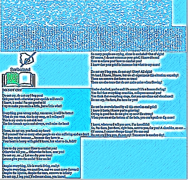 scribaland1's tweet photo. #scribaland1 DO NOT CRY
I beg you!#scribaland #nft #ai #unknowntheseries #art #chatgpt #amazonkindle #amazonprime #readers #amazonvideo #apple #appleadvertising #applebook #applebooks #applemusic #appleplay #appletv #appletvplus #archetype #archetypes #artgalery #artgaleries #art https://t.co/TSWZ2dw1jy