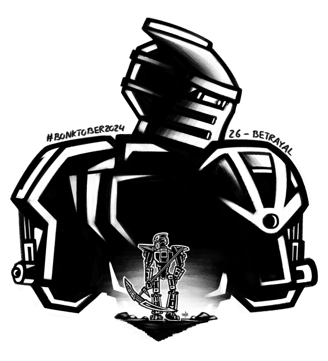 rusty_box's tweet photo. #Bonktober2024 - Day 26 - Betrayal

"Get out, Nidhiki - of my sight and of this city. Get out before I kill you."

They were once a team, brothers in arms. Not anymore...

#Bionicle #Bonktober #Inktober #inktober2024 #bioniclefanart #toa #lhikan #nidhiki #fanart #art #digitalart https://t.co/h4k7rbY4oE