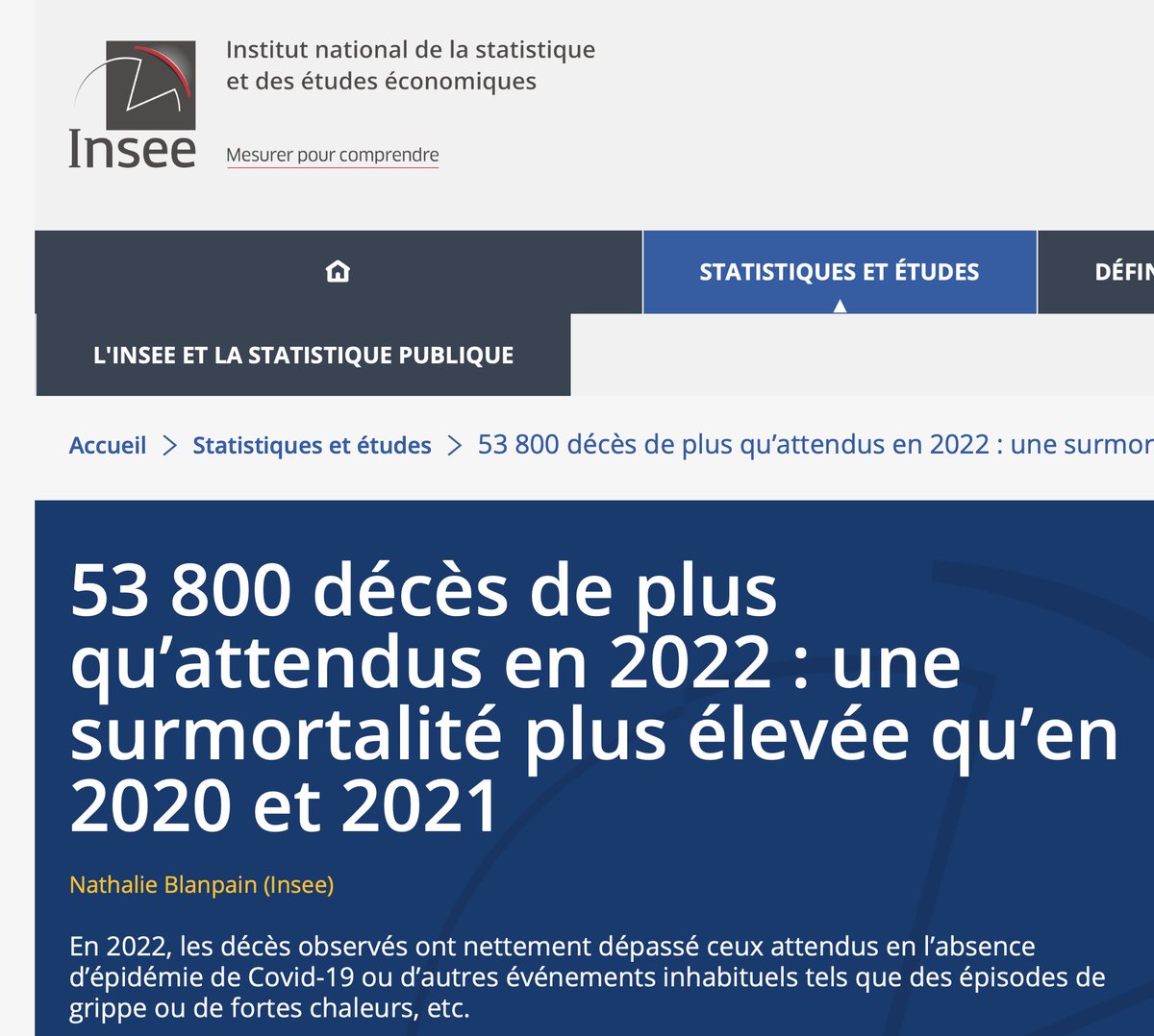 DocteurPEB1's tweet photo. Rappel :
En 2022, année de la fin de l'épidémie COVID, après 150 millions d'injections "vaccinales" en France
d'après l'INSEE il y a 53 800 morts DE PLUS en France que en 2020, année de l'épidémie SANS aucun vaccin ni aucun traitement autorisé !
Si vous avez plus de 50 de QI
la cause parait évidente !
Et en 2024 PERSONNE n'en parle dans les merdias !
Sujet INTERDIT !
Même les journaliste de CNews l'ont reconnu : "Il nous est INTERDIT de critiquer les vaccins !"
A votre avis ?