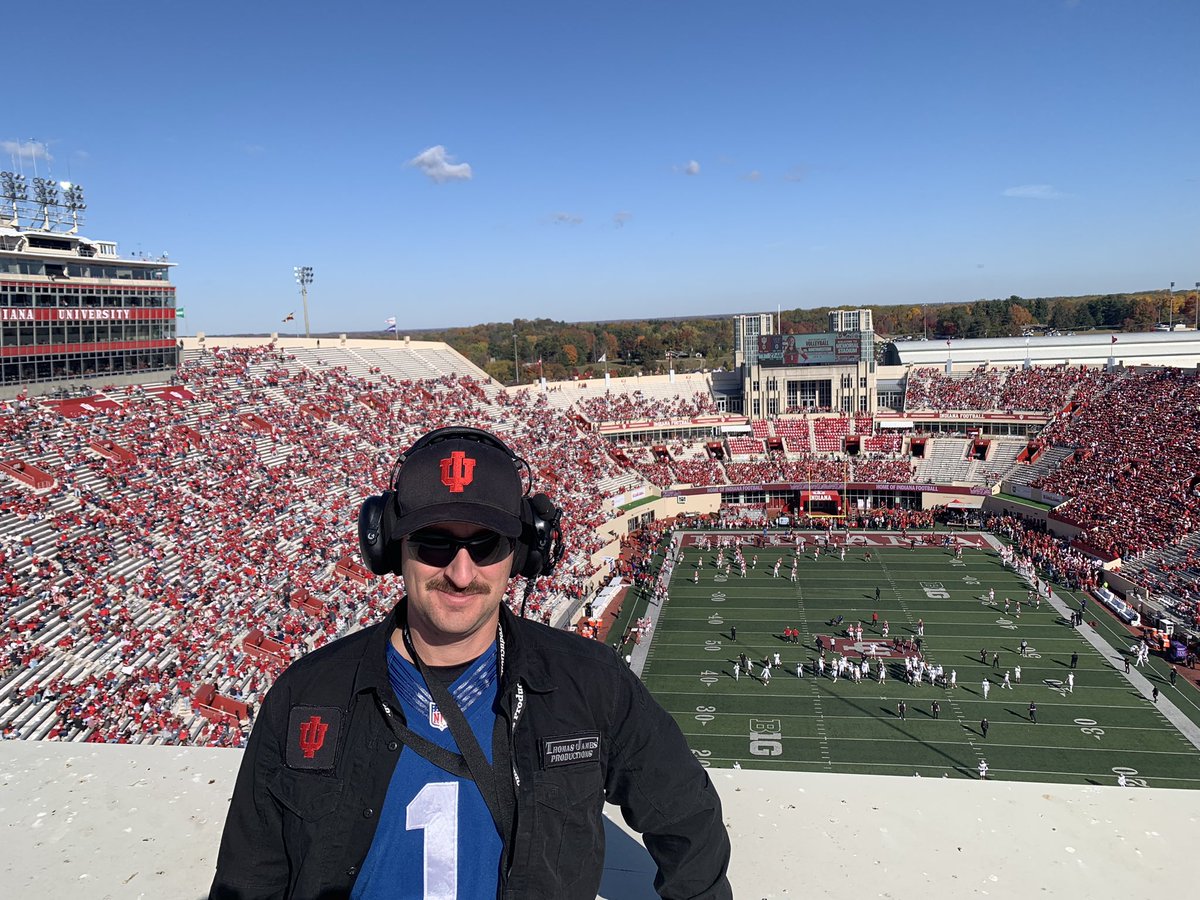patrone13's tweet photo. @PatMcAfeeShow ShahtAHT from the rooftop pyro team. Welcome to IU! 

In 49 other states it’s just football, but this is Indiana! https://t.co/sPxMIT95EM
