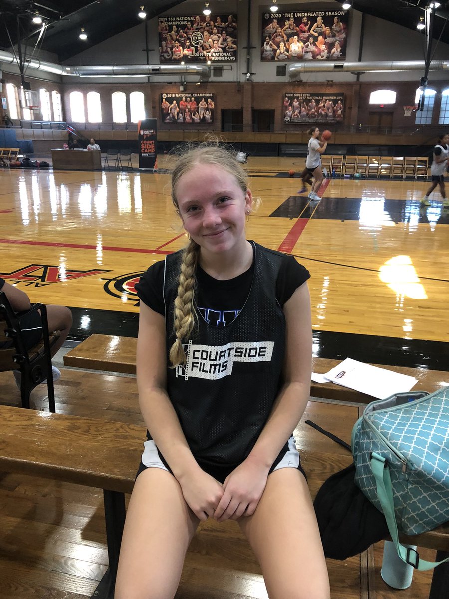 Sophomore EllaMay Cooper has the ball on a string! Defense always on skates when trying to contest!