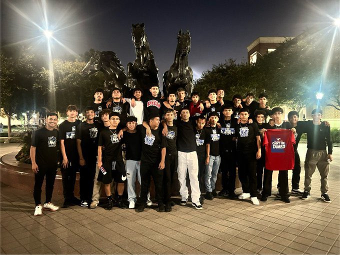 Shout out to Coach Velasquez for organizing a team bonding event for <a href="/stallion_soccer/">North Mesquite Boys Soccer</a>! The team got to go watch SMU take the win over Wake Forest last night. #NorthsidePride