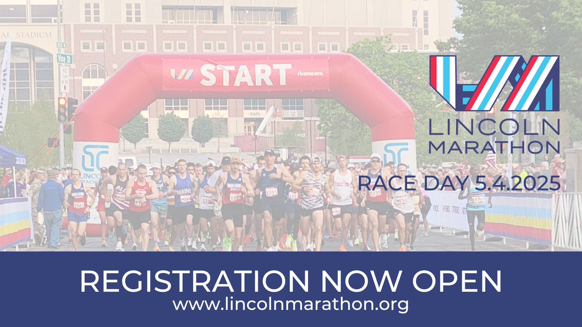 REGISTRATION IS OPEN for the 2025 Lincoln Marathon and Half Marathon.
Register today!  buff.ly/3nn70qT
