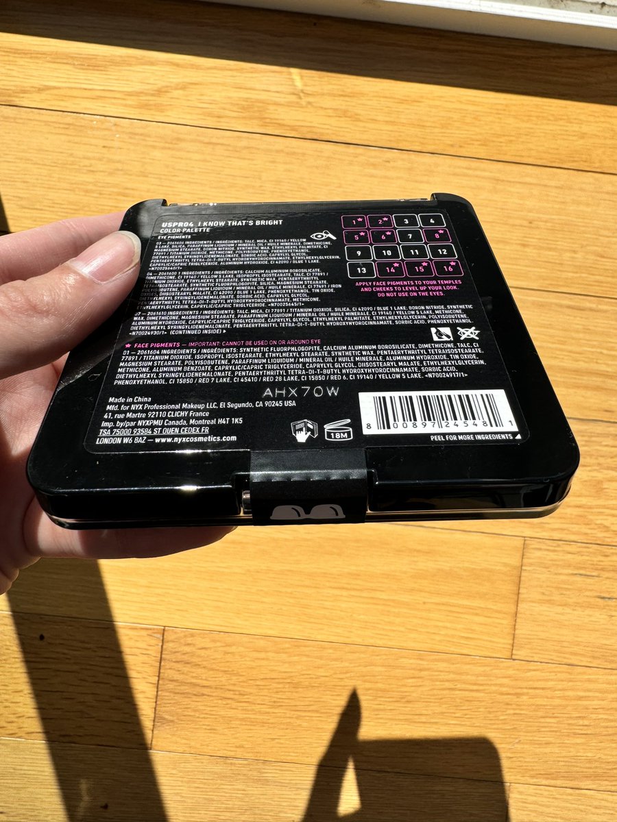 pixiedrm21's tweet photo. @NYXCosmetics Hi! I purchased this face palette from Wal-Mart within the last week. It’s still factory sealed &amp; the tamper seal is still intact but there’s a mosquito stuck in the pan glue of the yellow shade in the bottom left corner. I’m returning it, but how does this happen? https://t.co/qgS1Yu6mT5