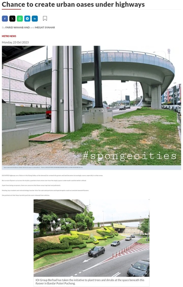 syawal's tweet image. There&apos;s plenty of room for improvement in Klang valley.

*every road &amp;amp; road side in Kuala Lumpur and selangor could be design as sponges to absorb rain water; even under flyovers.

#spongecities #climatechange