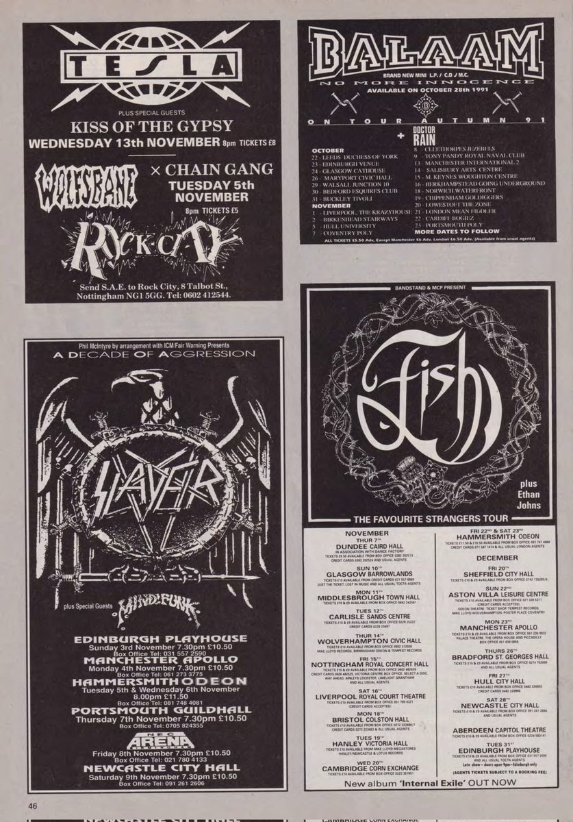 October 26, 1991

KERRANG TOUR GIGS/ADS