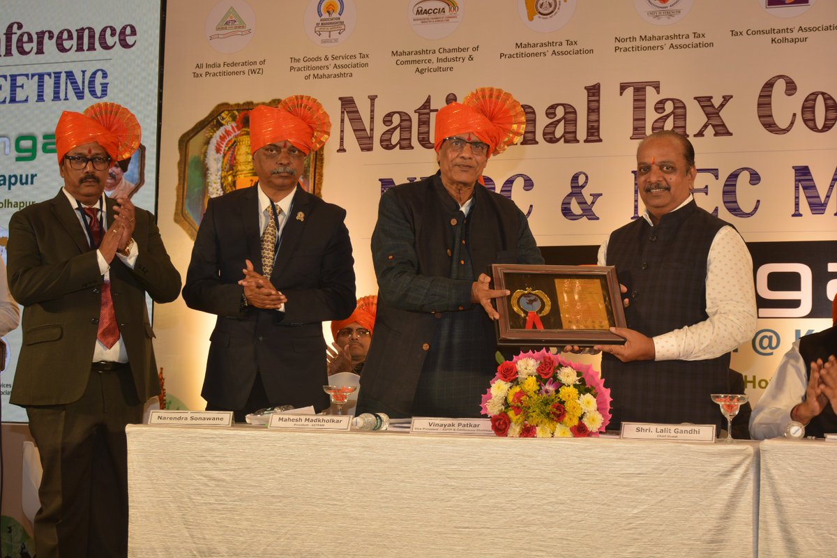<a href="/narendramodi/">Narendra Modi</a> <a href="/PMOIndia/">PMO India</a> <a href="/AmitShah/">Amit Shah</a> <a href="/AmitShahOffice/">Office of Amit Shah</a> <a href="/BJP4India/">BJP</a> <a href="/nsitharaman/">Nirmala Sitharaman</a> <a href="/nsitharamanoffc/">Nirmala Sitharaman Office</a> <a href="/cbic_india/">CBIC</a> 
Today Inaugarated National Tax Conference organised by AITPF and <a href="/macciamumbai/">Maharashtra Chamber</a> at Kolhapur. 
National President Narayan Jain. NVP Vinayak Patkar. Samir Jani. Anil Mathur.