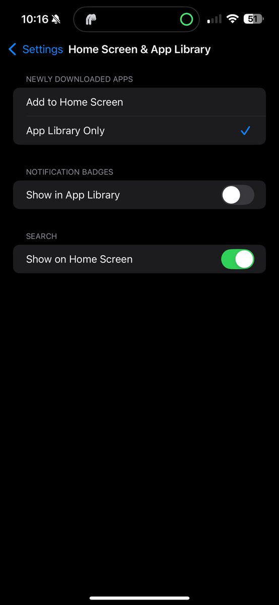 Runn3rs_High's tweet photo. Change my mind: “App Library Only” is the only reasonable choice here https://t.co/TX55mvSE04