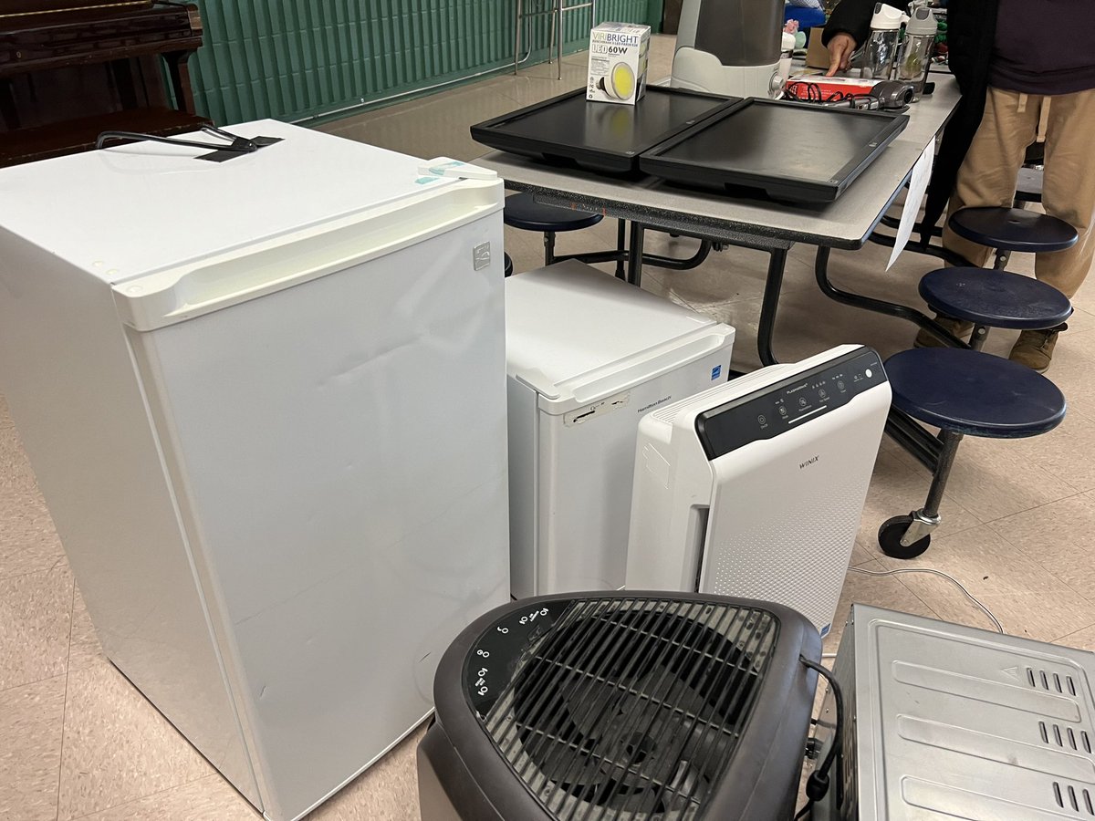 Need a small appliance? Come by our garage sale and make a donation. Mini fridges ovens air cleaners and more!