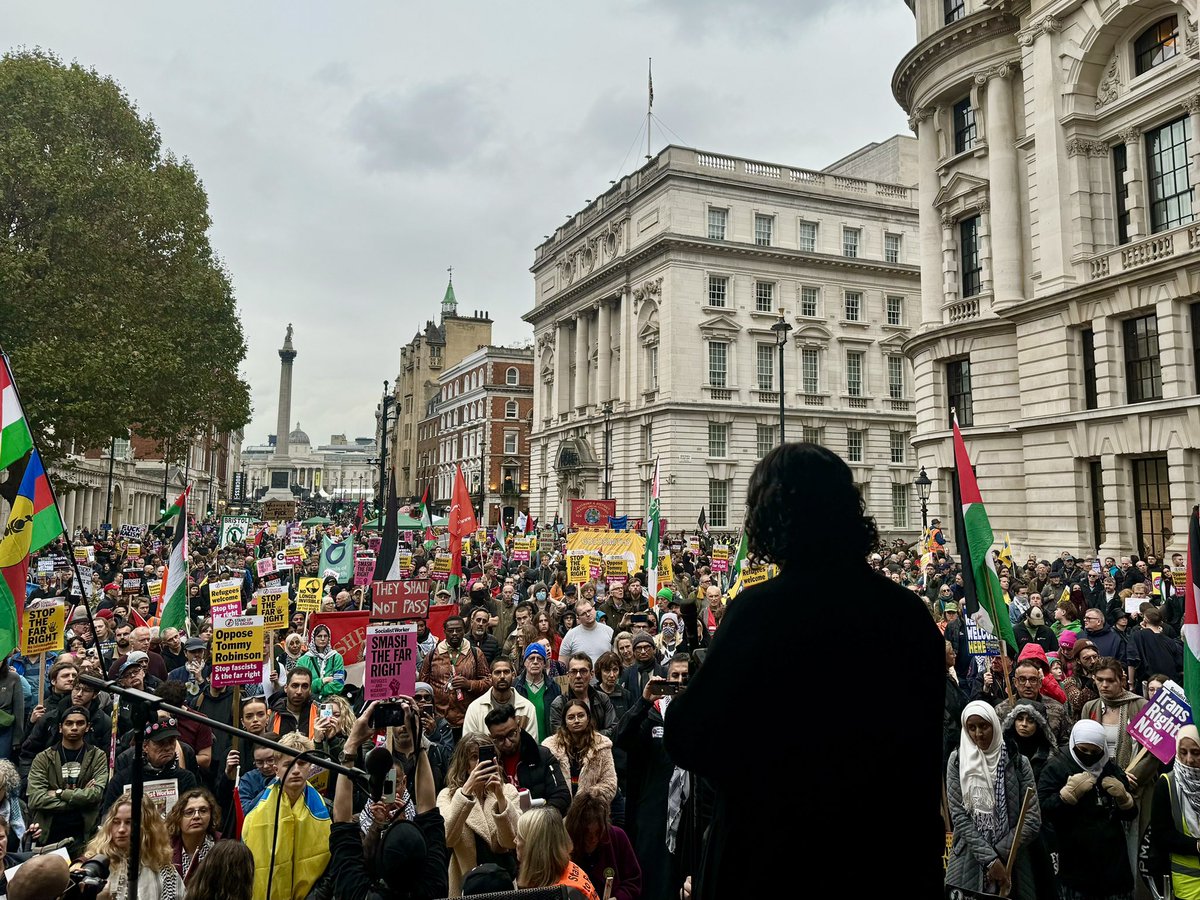 Proud to join the tens of thousands of people marching against the far right in our capital today.

We reject their racism, misogyny, homophobia and transphobia.

Their division only weakens us and lets the real culprits off the hook.