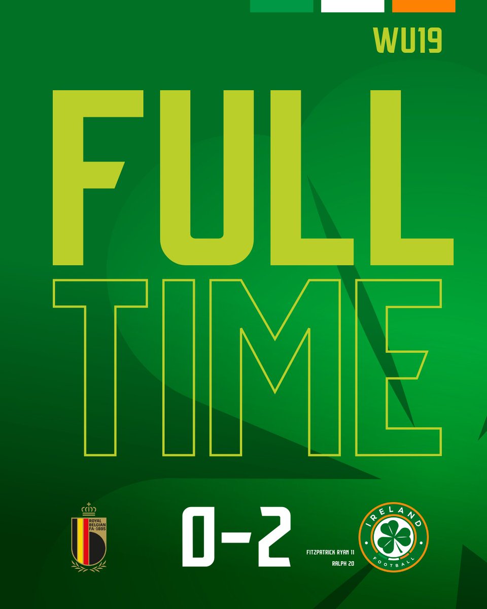 IrelandFootball's tweet photo. RESULT | 🇧🇪 0-2 🇮🇪

Goals from Grace Fitzpatrick Ryan &amp; Joy Ralph set up win in first of two International Friendlies. https://t.co/nEfF3h4zyA