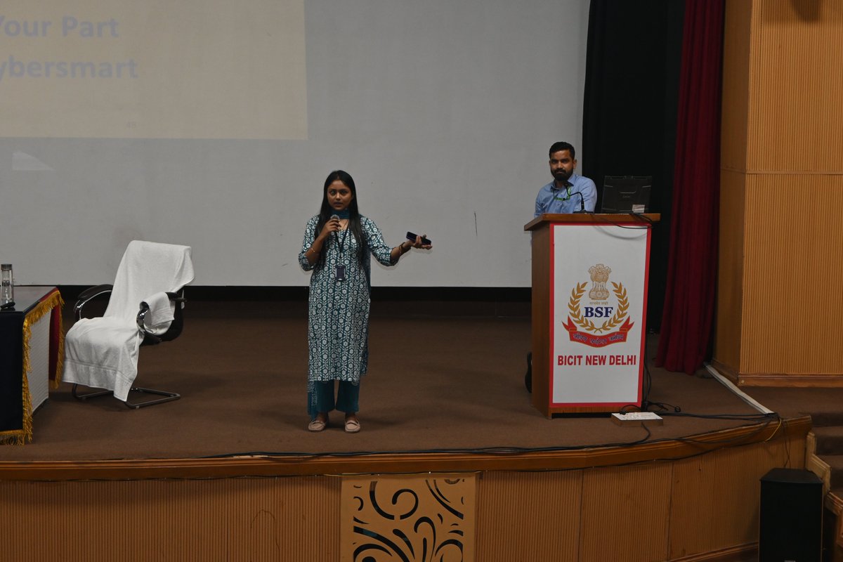 "National Cyber Security Awareness Month (NCSAM) - Oct' 2024" 
A seminar on Cyber Security was organized at BICIT BSF New Delhi. Guest lecturers of CDAC and CERT-IN provided an important learning experience for the participants based on their real-world life experiences. 
#BICIT