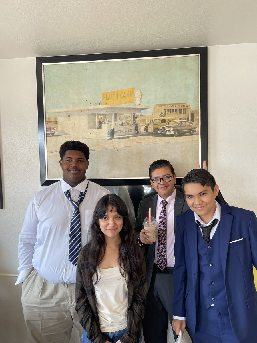 FerrisTXDebate's tweet photo. At the @WacoHighSchool Tournament…. Had to have some good grub at the iconic @HealthCampWaco !!! @FerrisISD @Ferris_HS https://t.co/SEkZhBjVFj