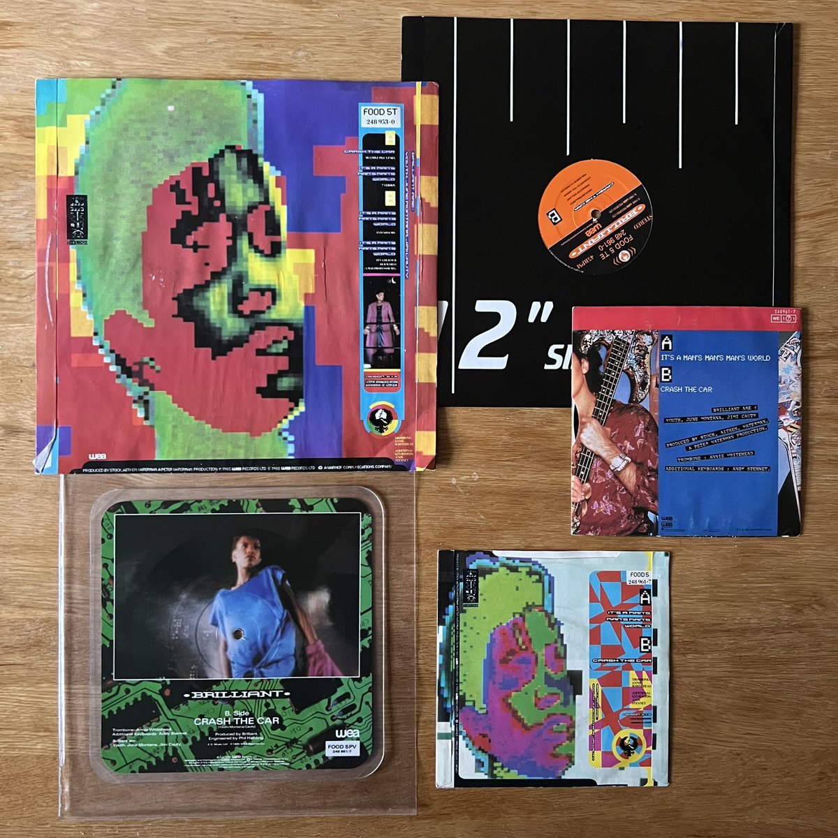 RetroPopBoy's tweet image. #StockAitkenWaterman single No 23 was Brilliant’s cover of “It’s a Man’s Man’s Man’s World”. It reached No 58 in the UK in Oct 85. Pictured here are the UK 7” and 12” editions, the square-shaped picture disc, and the French 7” with different artwork.
#PWLCollection #PWL40 #PWL