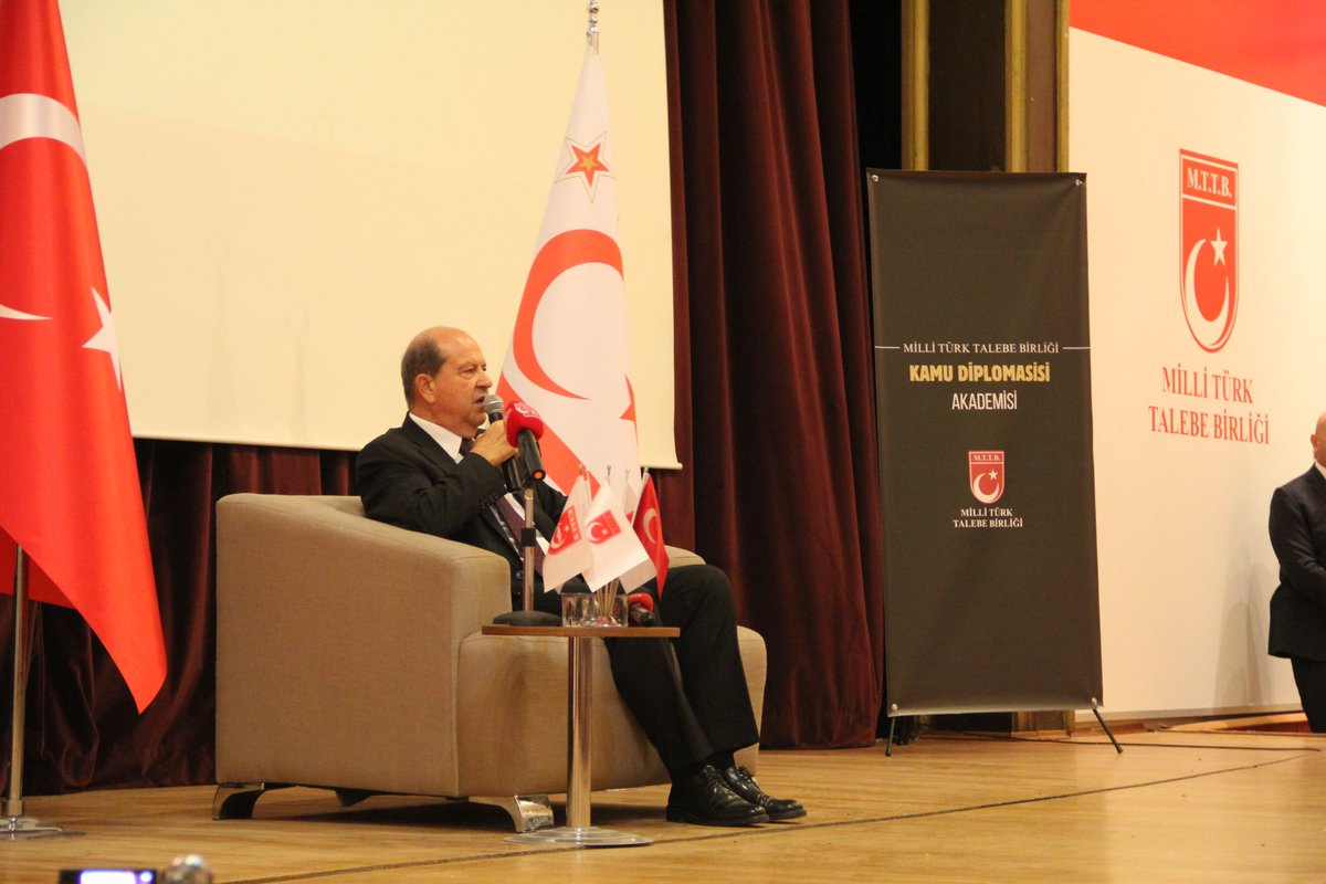 mttborgtr's tweet photo. Kuzey Kıbrıs Türk Cumhuriyeti (KKTC) Cumhurbaşkanı Sn. Ersin TATAR’ın konuşmacı olarak katıldığı Kamu Diplomasisi Akademisinin ikinci programı MTTB Genel Merkezi’nde gerçekleştirildi.

#MTTBŞAHLANIŞTIR https://t.co/efxl9MoPF5