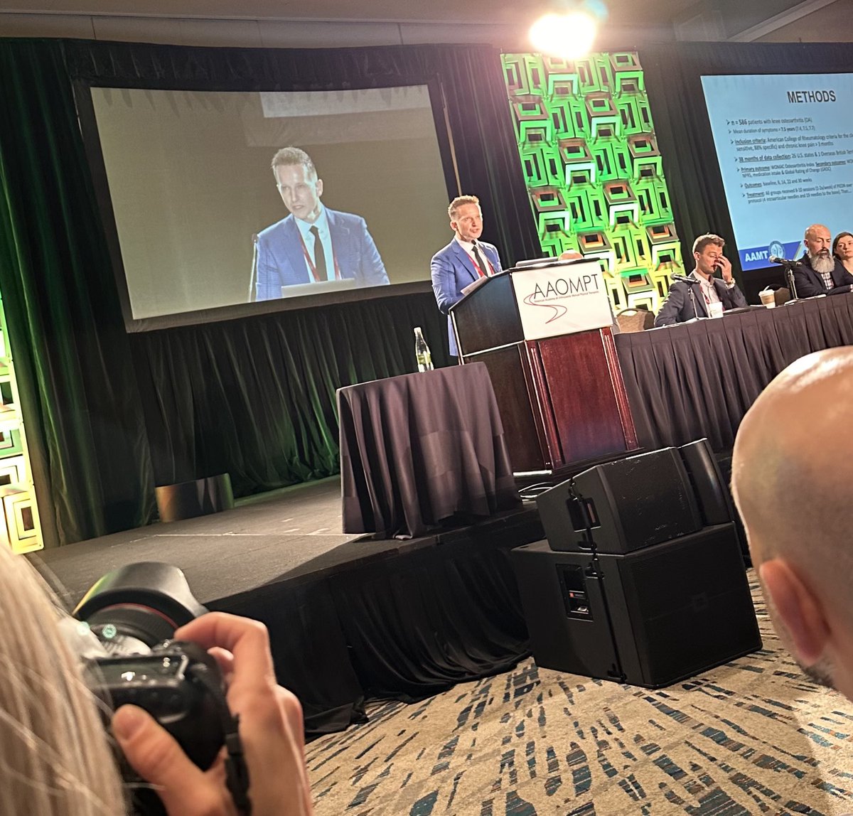 DrDunning's tweet image. 5x5 Research Platform Presentation at #AAOMPT2024 Orlando. Largest randomized clinical trial (n=586) in OMPT in &amp;gt; couple decades. Intra-articular &amp;amp; periosteal electrical dry needling for knee #osteoarthritis with booster sessions #AAMTFellowship
