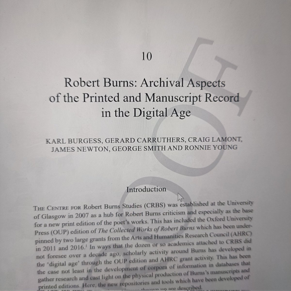 GerardCarruthe2's tweet photo. Proof in for this great volume. Thanks to @Ajprescott &amp; Eirini Goudarouli for allowing us to strut our interdisciplinary stuff

@GlasgowBurns @Burns_Ellisland @UofGCritStudies @UofGARC @DrRonnieYoung @craigscrolls @CHRYSOTILEmice https://t.co/GlVYlMiKP3