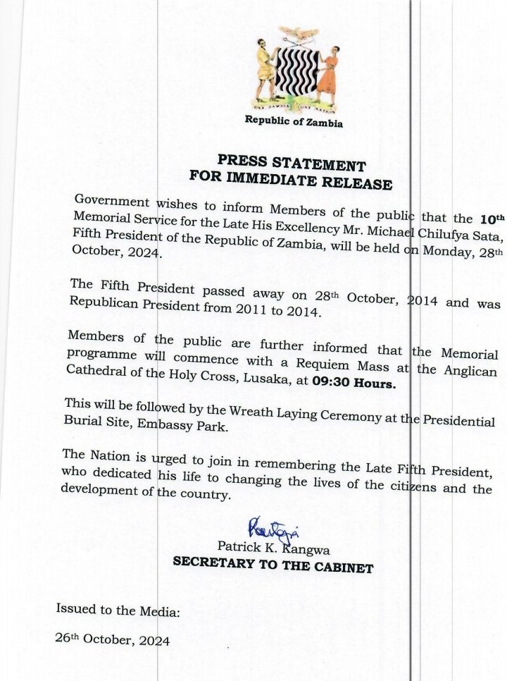 Ministry of Information and Media- Zambia tweet media