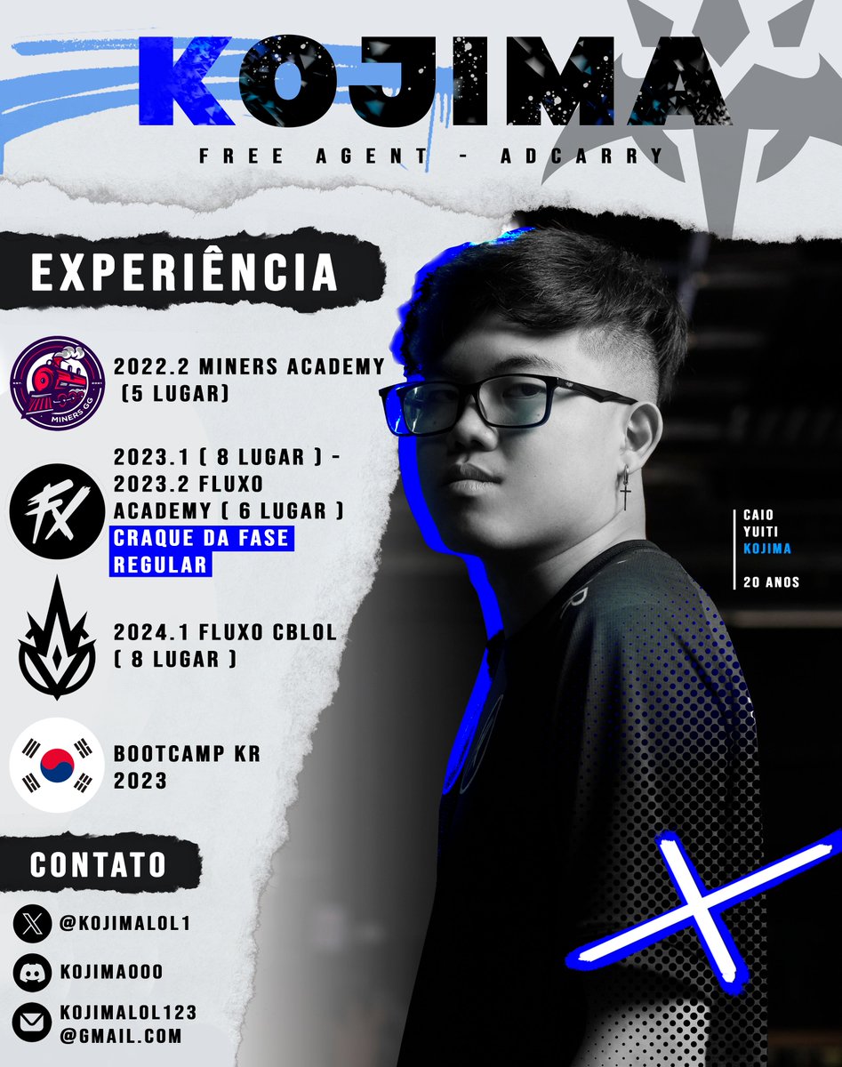 kojimalol1's tweet image. Desde minha saída do CBLOL tenho continuado melhorando e fazendo o meu melhor para conseguir alcançar meu objetivo.
Por isso vim anunciar que estou FREE AGENT para propostas do Tier 1 e Tier 2 em 2025.
rt's +❤️são apreciados.