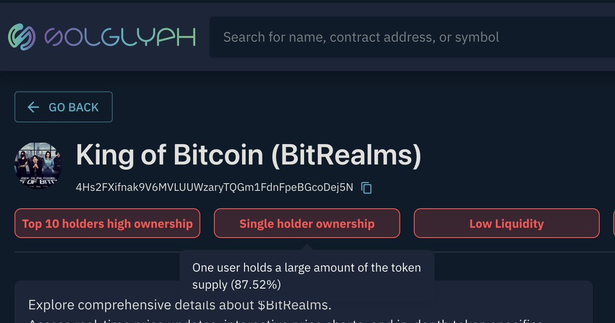 solglyph's tweet photo. π¨ Security Feature Alert! π¨
Our website now helps users assess the risks associated with tokens! ππ°
β
Check for low liquidity
β
Identify high ownership concentrations
β
Spot potential rug pulls
Visit us now! π https://t.co/XpWiCKzqA5
#Crypto #Blockchain #TokenRisks #Security #Solana