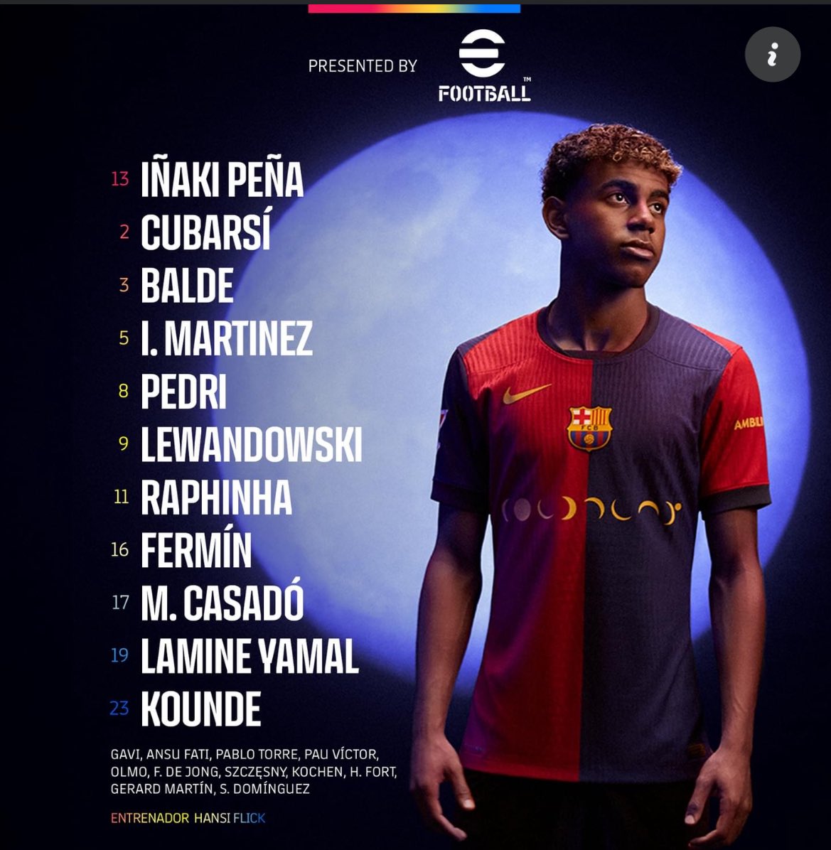 Cule2105FCB's tweet photo. 11 del Barça para el clásico https://t.co/FFfRn0Ls27