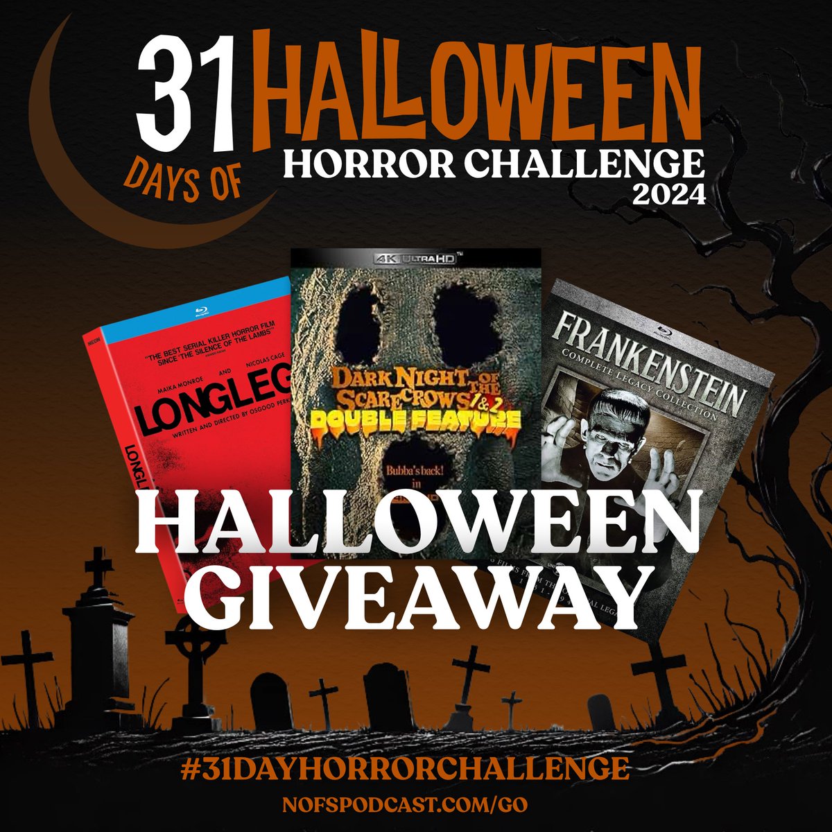 🎃 HOW TO PLAY: 🎃

🦇 It’s never too late to join in! Check out our daily prompts and pick a horror movie that fits each theme.

🦇 Share your movie picks, spooky setups, and more using #31DayHorrorChallenge. Don’t forget to tag us! 

🦇 We’ll be awarding prizes all month long