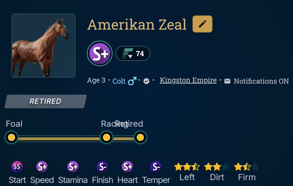 Non 1/1 blood S+ stud just hit the bedding barn. EPIC REVEAL SS START!!!

Only 4k derby!!!

photofinish.live/breeding/8dcbb…