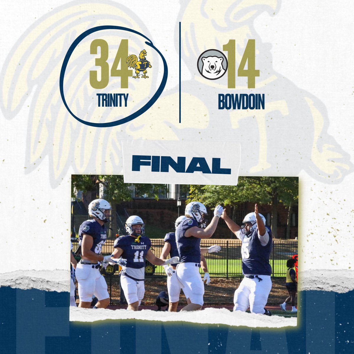 TrinCollFB's tweet photo. Final from The Coop | Win

#rollbants #trincoll https://t.co/sLcYHqLY9y