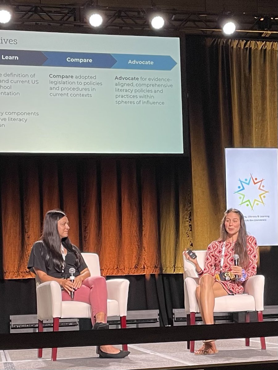 AIMtoLearn's tweet photo. @MeganGierka &amp; @tiffany_peltier closing out @DyslexiaIDA conference during final session discussing the research and reality of #dyslexia policy. #ballroomsession https://t.co/QDlXoc6dsy