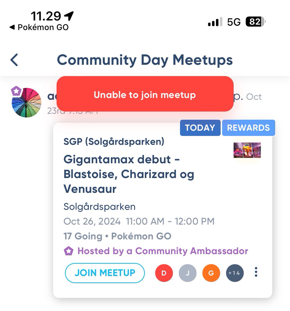 Last week I got banned from the group together with 12 other people!! 😳 Today we went there again and we were still not able to check in and get any reward- but the community couldn’t take it down without us… <a href="/NianticHelp/">Niantic Support</a> The CA is destroying our community!!