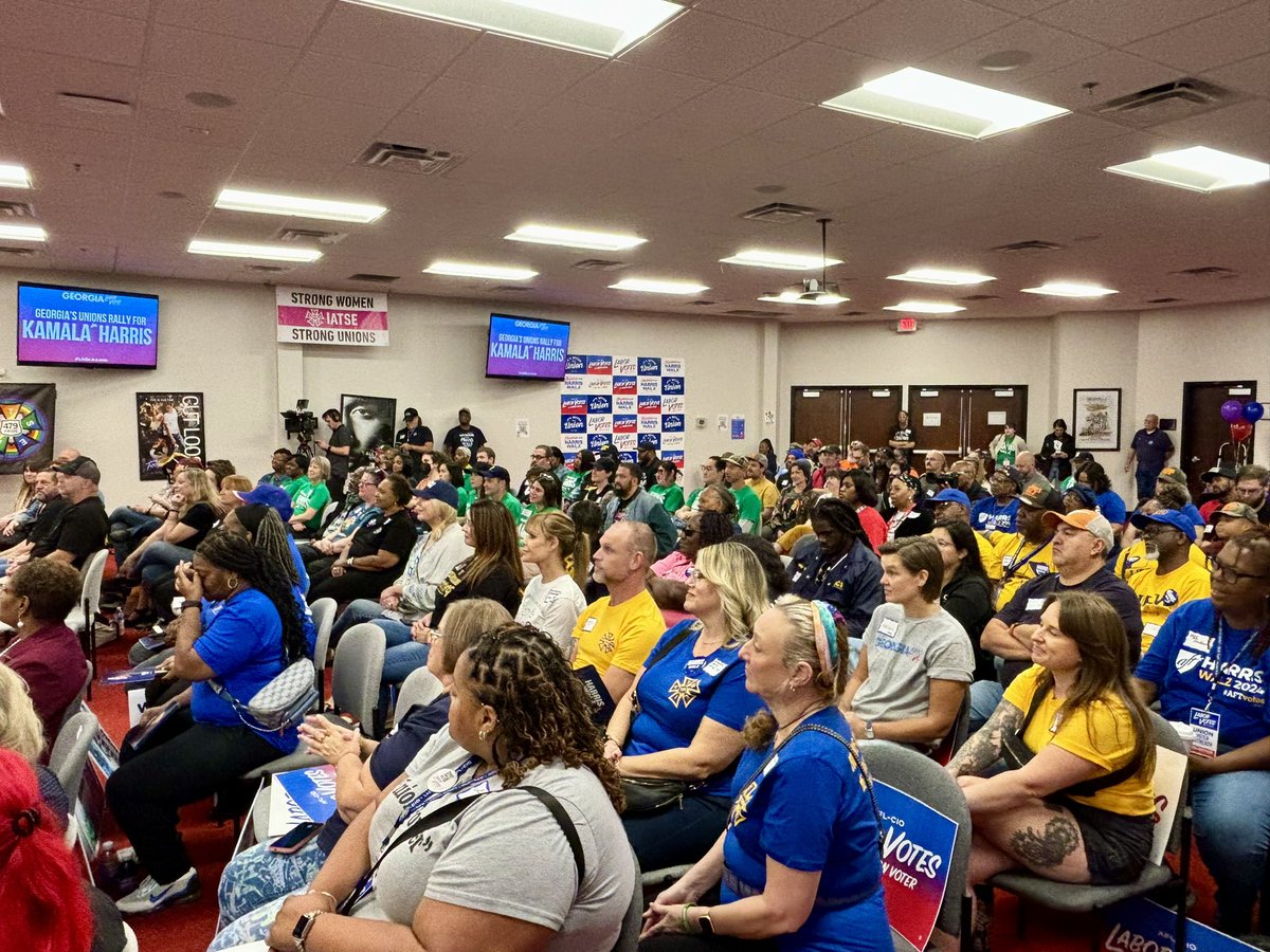 Union members rallied in Atlanta, hitting the streets for Harris-Walz!  

Knocking doors, talking with workers, and making it clear: this election is about fair wages, affordable healthcare, and a better life for working families. 🗳️