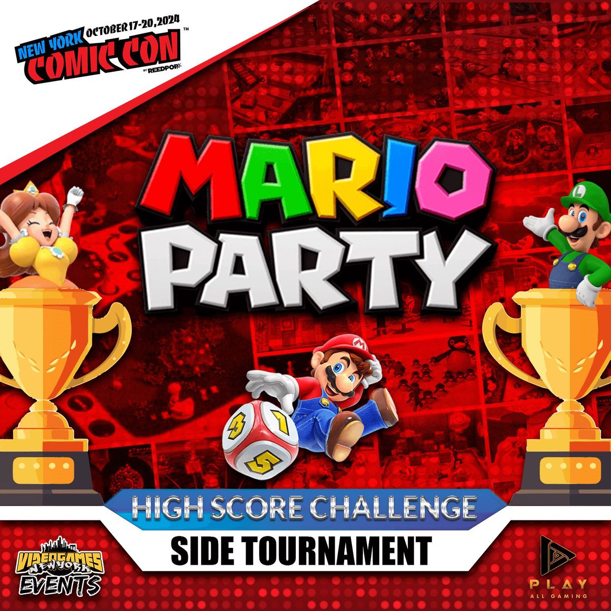 VGNYevents's tweet image. We started off our Day 3 of #NYCC with a #VGNYevents staple, that being the #MarioPartyHighScoreChallenge. One mini-game was decided and competitors fought to reach and maintain the high score but @sonicssoul set the bar high at 168 in Leaf Leap to secure the W!

#NYCC24