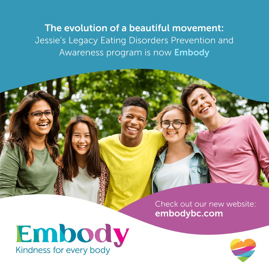 After 20 years, we’ve opened a new chapter in the story of Jessie’s Legacy.

We equip BC parents, caregivers, educators, and health professionals with trusted resources to support young people before they develop an eating disorder.