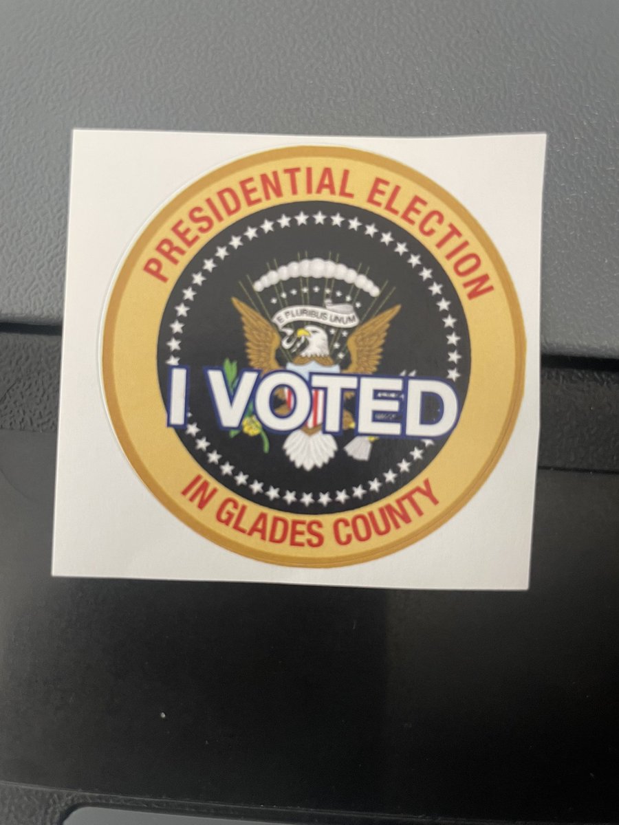 voteglades's tweet photo. Come get your sticker by early voting. We’re open from 8:30 AM to 4:30 PM until November 2nd. https://t.co/gSgplIQKu5