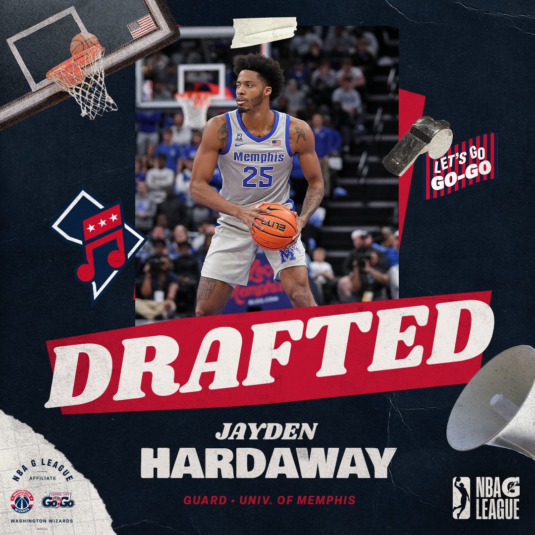 Capital City Go-Go (@capitalcitygogo) on Twitter photo Official: The Capital City Go-Go have selected Jayden Hardaway from <a href="/Memphis_MBB/">Memphis Basketball</a> with the 56th pick in the <a href="/nbagleague/">NBA G League</a> Draft
Help us welcome Jayden to DC! Official: The Capital City Go-Go have selected Jayden Hardaway from <a href="/Memphis_MBB/">Memphis Basketball</a> with the 56th pick in the <a href="/nbagleague/">NBA G League</a> Draft
Help us welcome Jayden to DC!