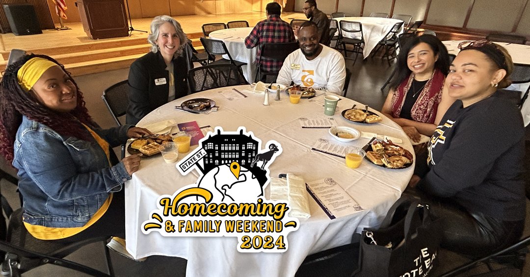 FraminghamU's tweet photo. It's been a busy morning over here at Homecoming! We've hosted:

- Receptions for Honors Program Families, GenOne Families, and the Family Network
- The BIPOC Alumni, Student, Faculty &amp; Staff Brunch 🥞
- Classroom Experiences with Dr. Riveras and Dr. McKenna https://t.co/eucIG5yU8t
