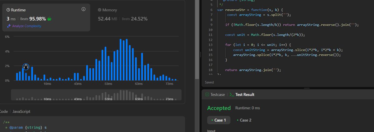 slx_DEV's tweet photo. "🚀69 Days of Coding Challenge! Join me on my journey as I tackle a new LeetCode problem daily. Let's connect together! #LeetCode #CodingChallenge #DevJourney #100DaysOfCode #javascriptD:10/69 | 541. Reverse String II https://t.co/rzp2bzZQ6W
